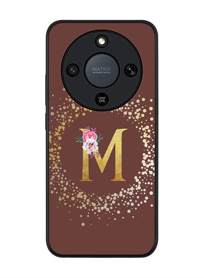 Stylizedd For Honor X9d / Magic8 Lite / X70 Case,Slim fit Camera Protection, Shockproof Thin Phone cover  - Custom Monogram Floral - M  (Brown ) - Image 1